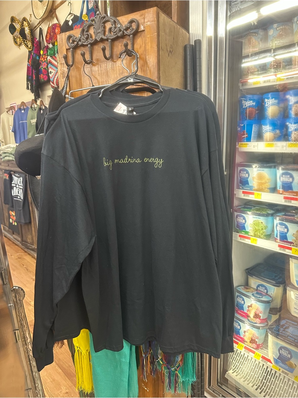 Gildan Black Long-Sleeve 'big madrina energy' Tee